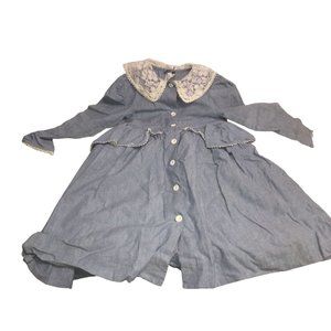 Vintage Polly Flinders Girls Size 6 Ruffled Collared Classic Girls Dress